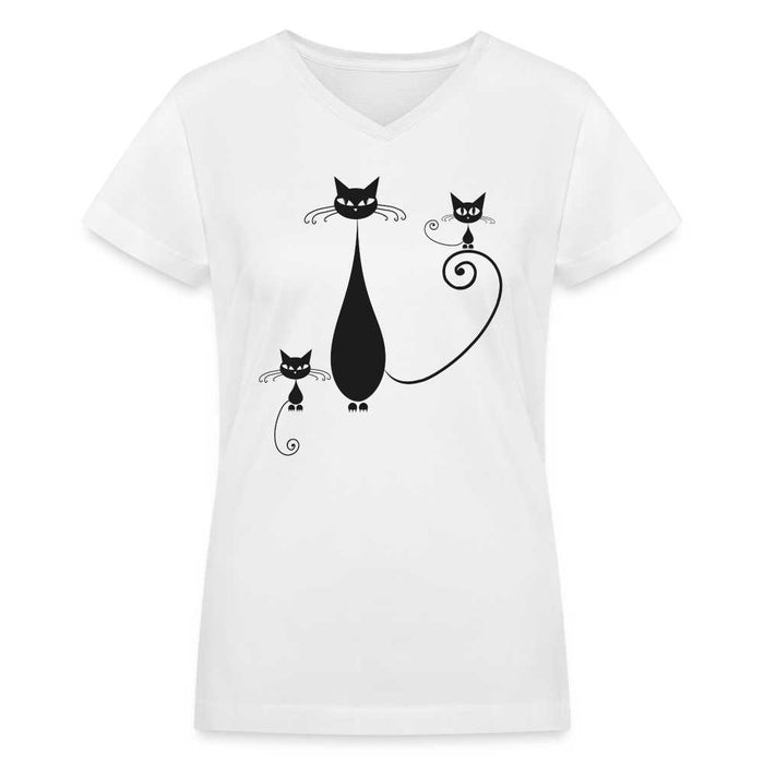 Super Mama - Cat Lovers Women's V-Neck T-Shirt - white