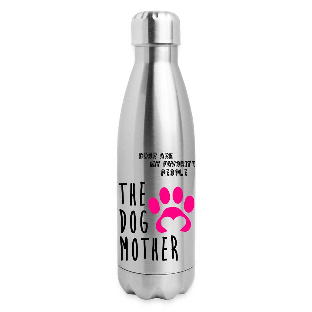The Dog Mother - Insulated Stainless Steel Water Bottle - silver