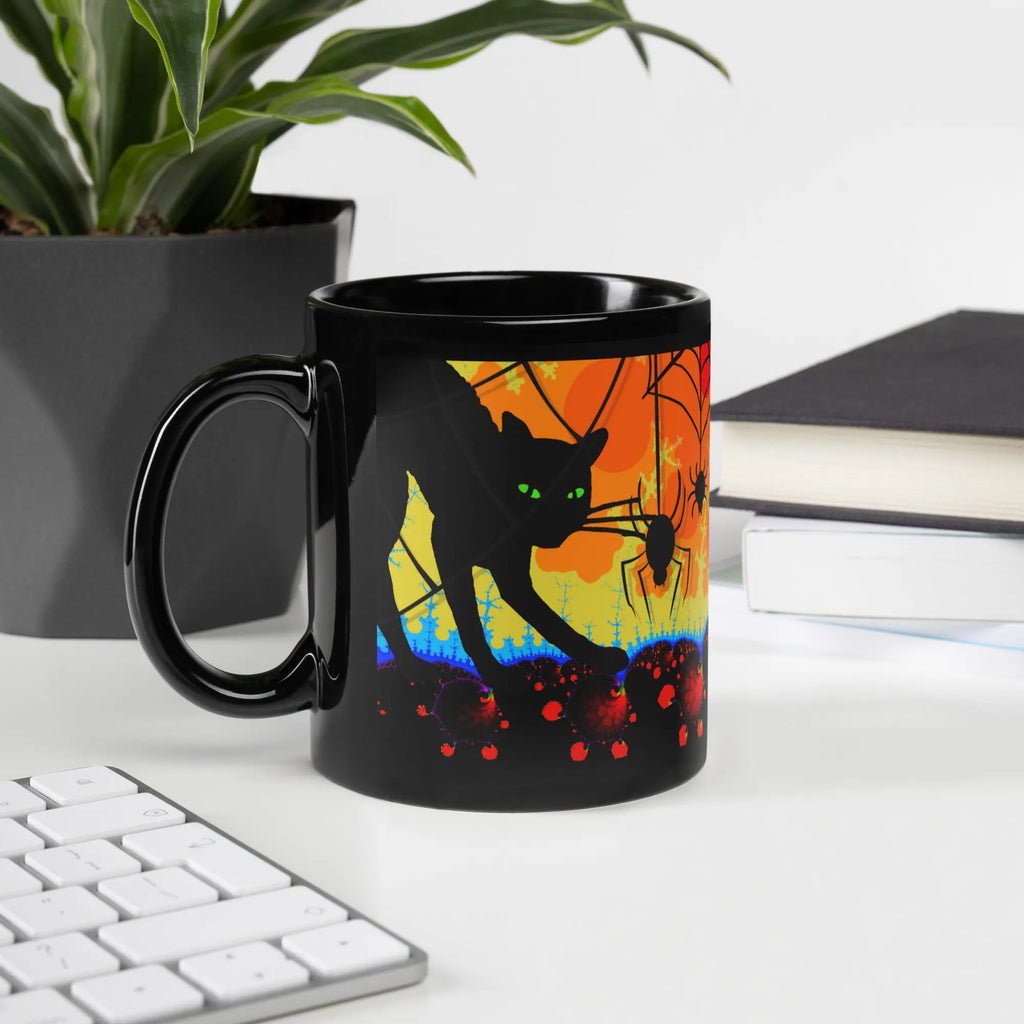 Three Black Cats Halloween Glossy Mug ZKoriginal