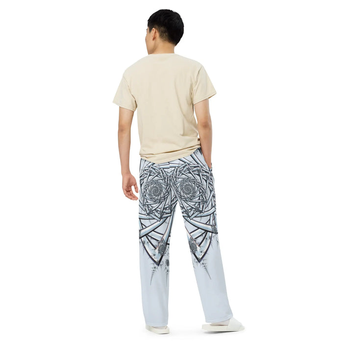 "Topological Rose" Collection - All-over Print Unisex Wide Leg Pants ZKoriginal