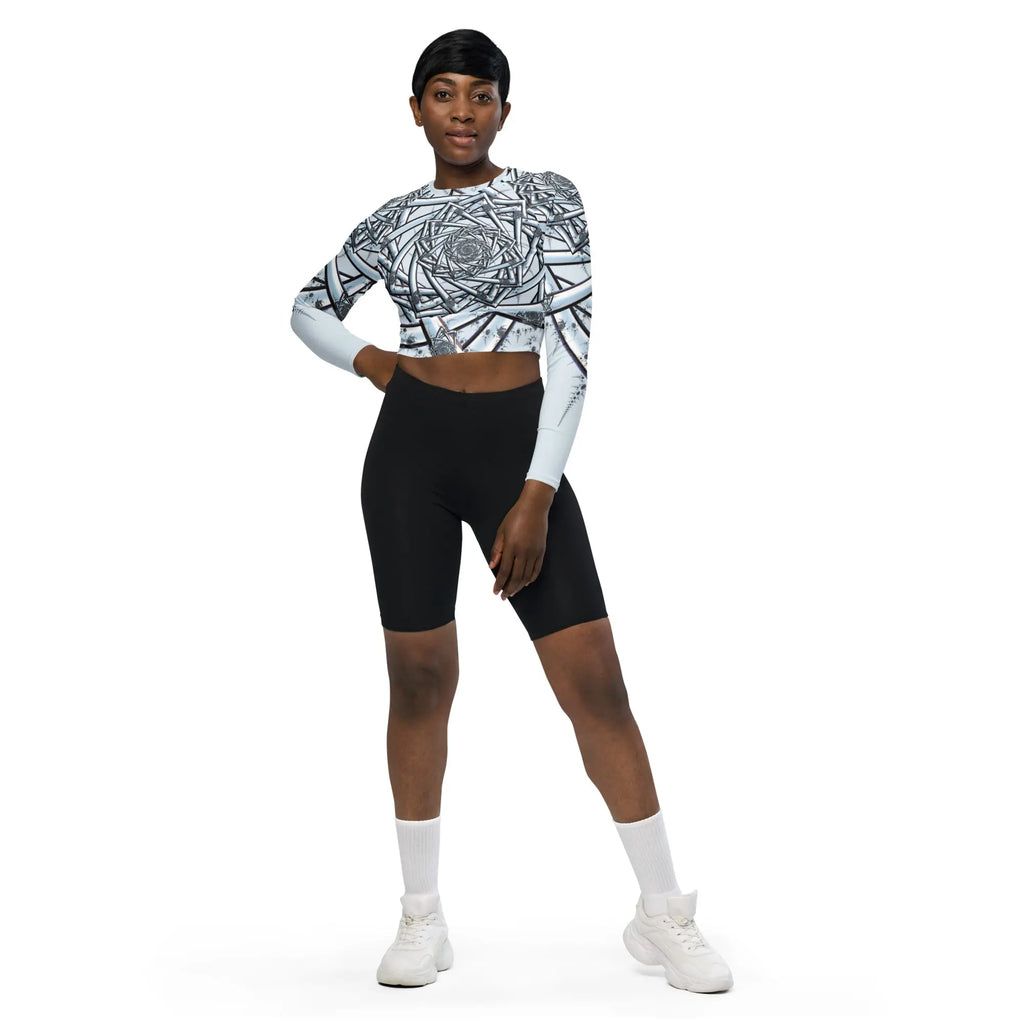 "Topological Rose" Collection - Recycled Long Sleeve Crop Top ZKoriginal