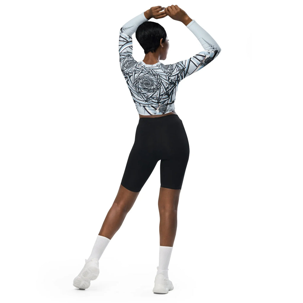 "Topological Rose" Collection - Recycled Long Sleeve Crop Top ZKoriginal