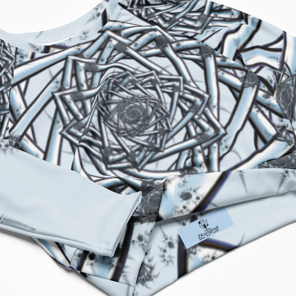 "Topological Rose" Collection - Recycled Long Sleeve Crop Top ZKoriginal