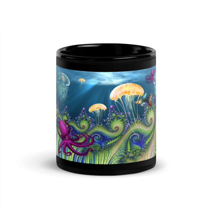 "Underwater World" Collection - Indian Rocks Beach - Black Glossy Mug ZKoriginal