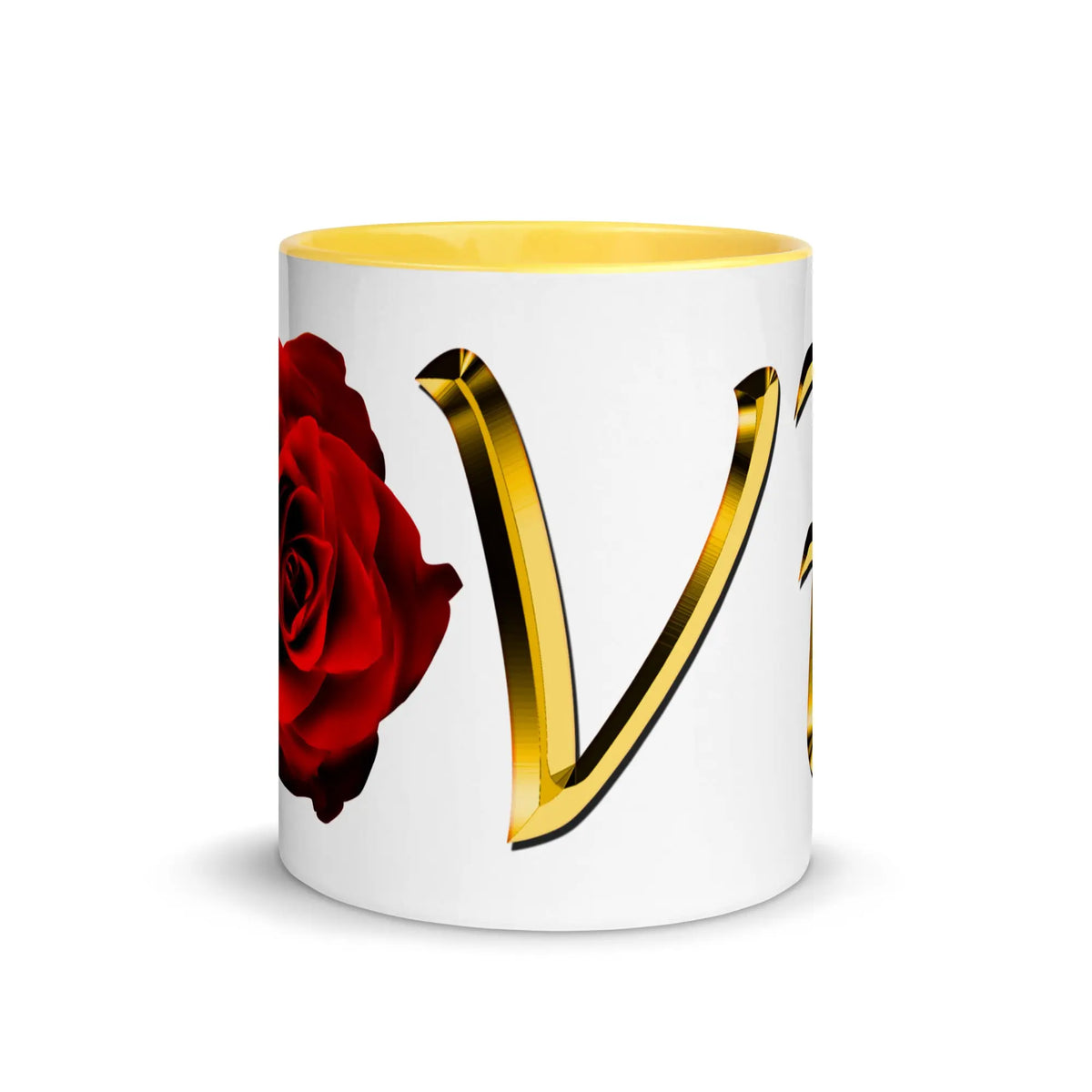 Valentine's day gift for Her LOVE Red Rose Mug with Color Inside ZKoriginal