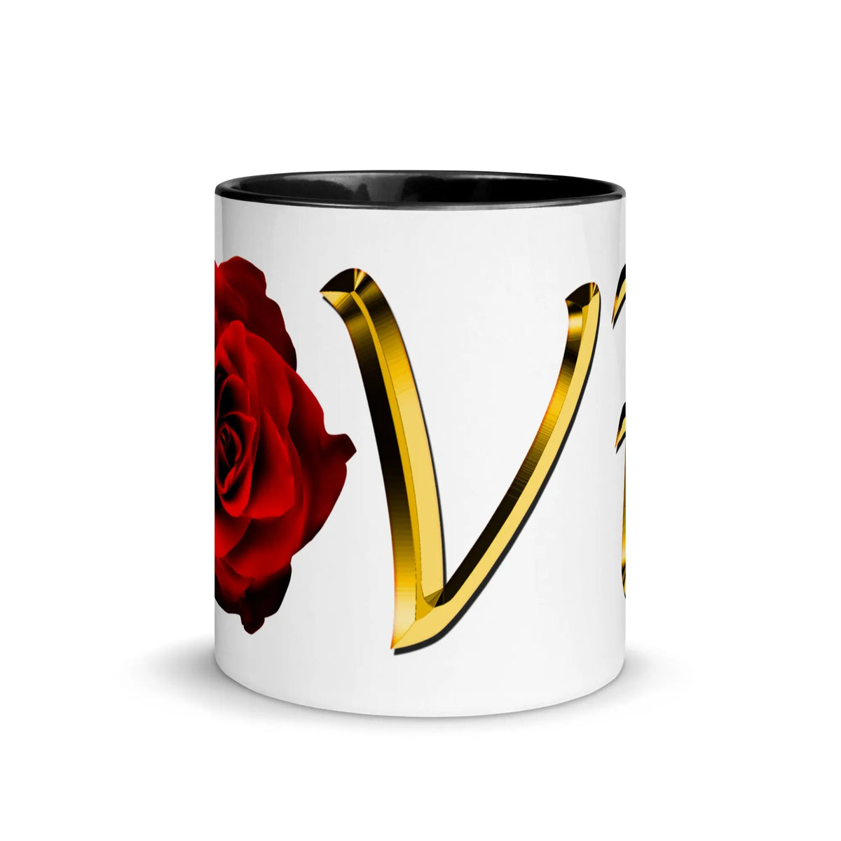 Valentine's day gift for Her LOVE Red Rose Mug with Color Inside ZKoriginal