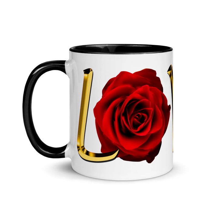 Valentine's day gift for Her LOVE Red Rose Mug with Color Inside ZKoriginal