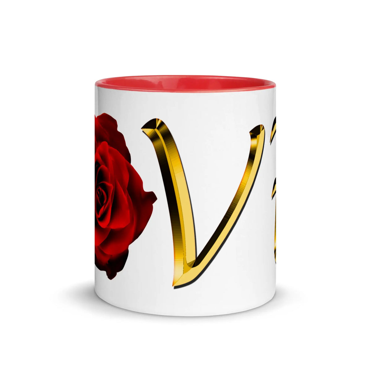 Valentine's day gift for Her LOVE Red Rose Mug with Color Inside ZKoriginal