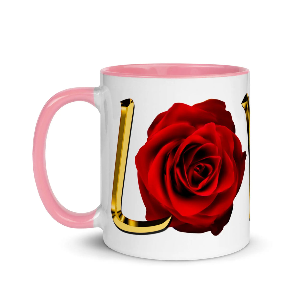 Valentine's day gift for Her LOVE Red Rose Mug with Color Inside ZKoriginal