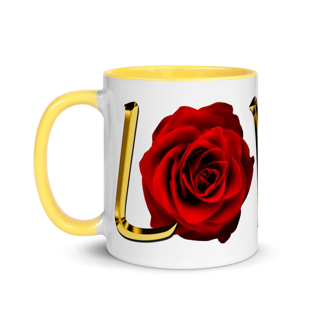 Valentine's day gift for Her LOVE Red Rose Mug with Color Inside ZKoriginal