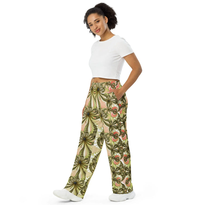 "Wild Lily" Collection - All-over Print Unisex Wide Leg Pants ZKoriginal