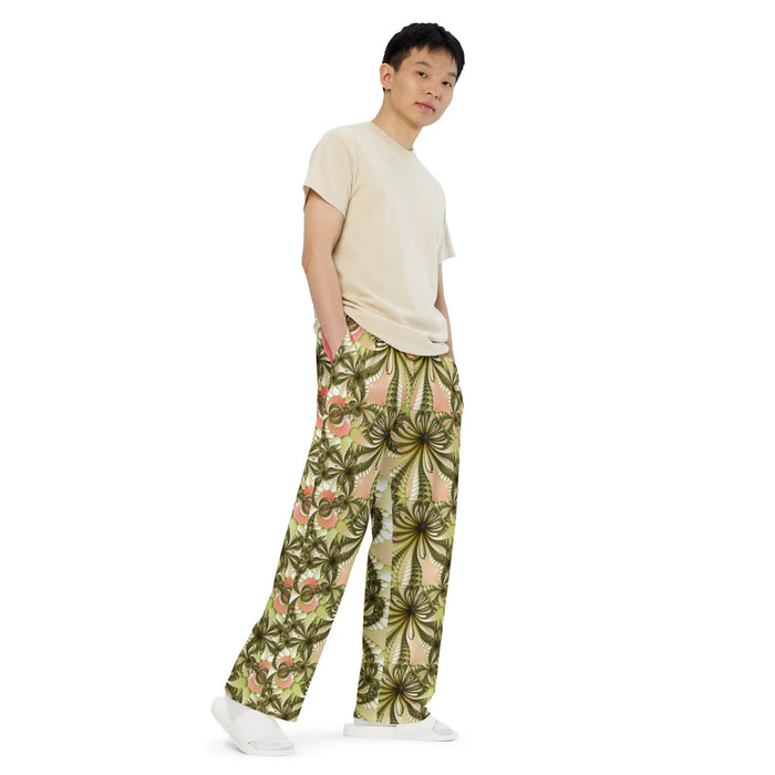 "Wild Lily" Collection - All-over Print Unisex Wide Leg Pants ZKoriginal