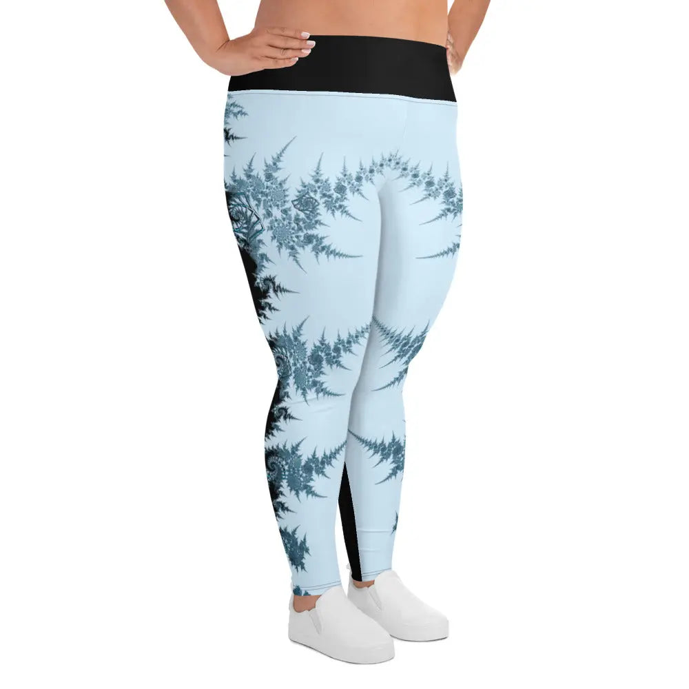 "Ying and Yang Topological Rose" Collection - All-Over Print Plus Size Leggings ZKoriginal