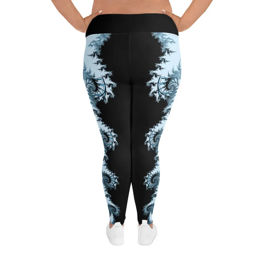 "Ying and Yang Topological Rose" Collection - All-Over Print Plus Size Leggings ZKoriginal