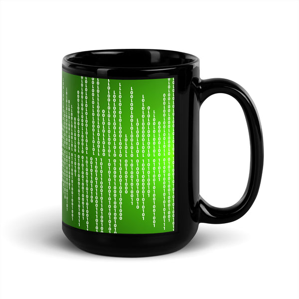 "Binary Code" Collection - Black Glossy Mug